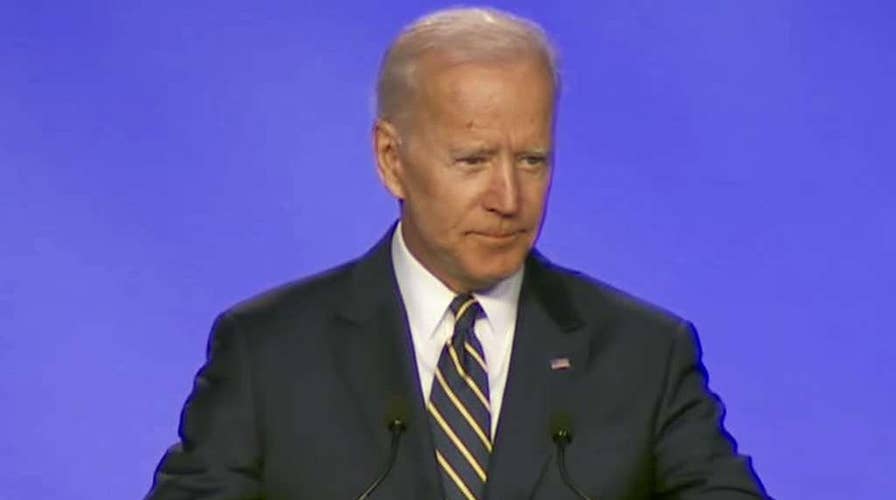 Joe Biden makes hugging joke at first public appearance since allegations of inappropriate conduct
