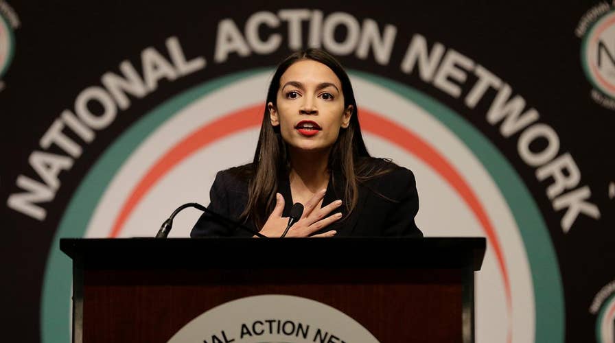 Alexandria Ocasio-Cortez speaks at the annual National Action Network convention