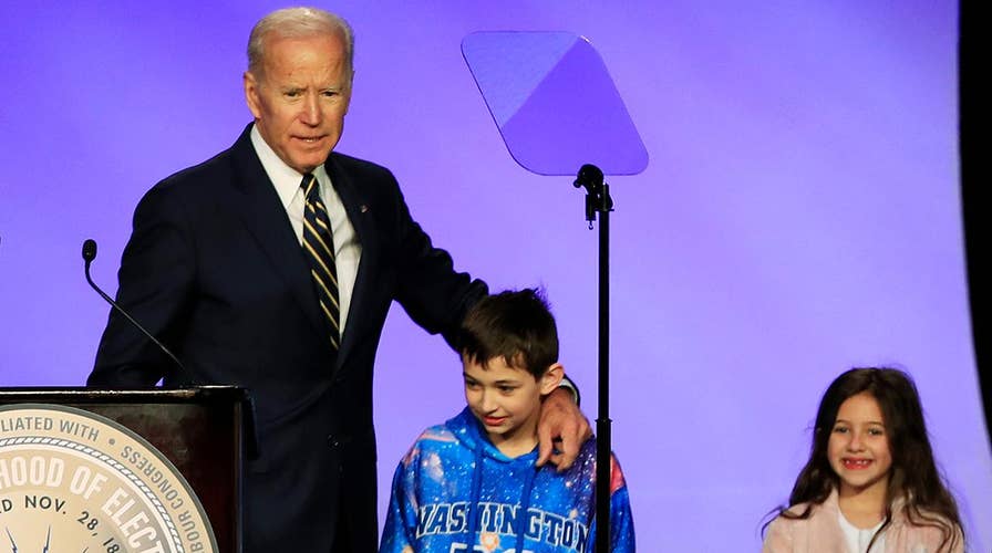 Joe Biden makes light of inappropriate touching during first public speech since start of controversy