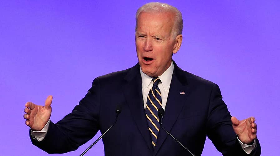 Biden makes hugging joke during speech in wake of allegations