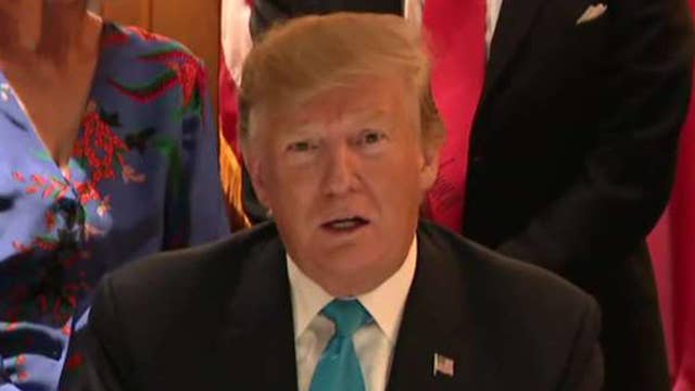 President Trump makes remarks at a fundraiser in San Antonio, Texas ...