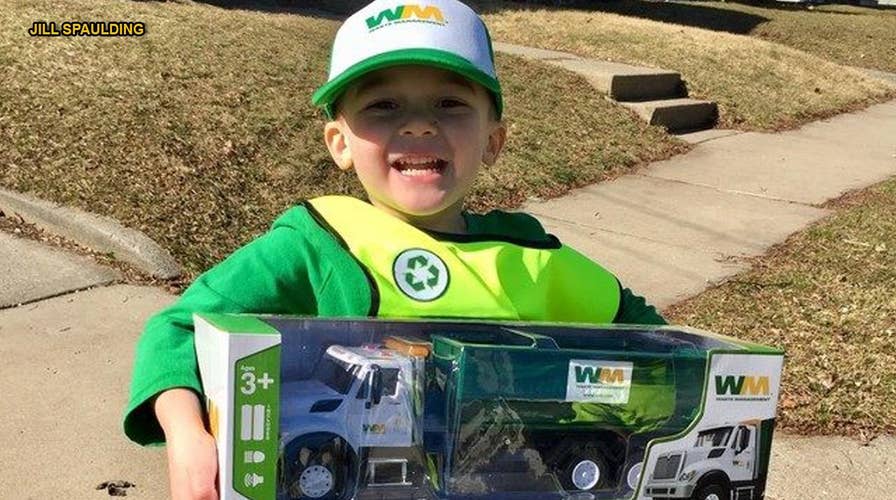 Boy who loves cleaning up trash gets birthday surprise from Waste Management crew