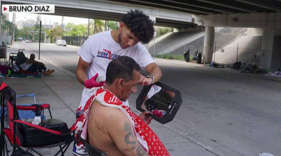 Teens give free haircuts, food to homeless in Miami