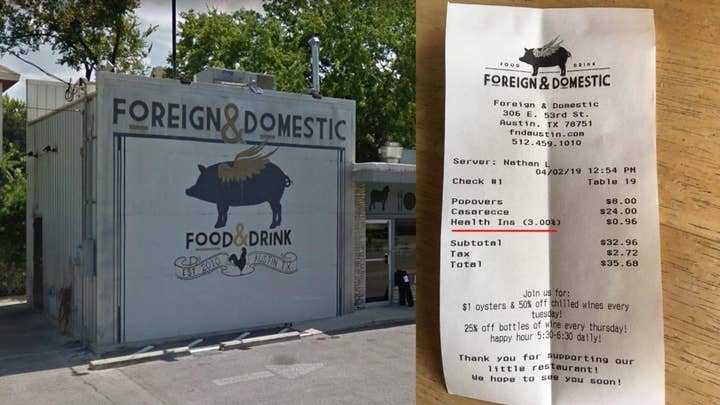 Growing number of restaurants embrace trend of health care surcharges