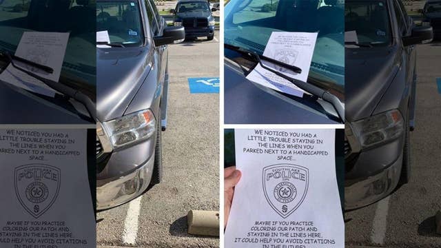 Cops burn bad parking job with coloring book lesson on staying inside the lines