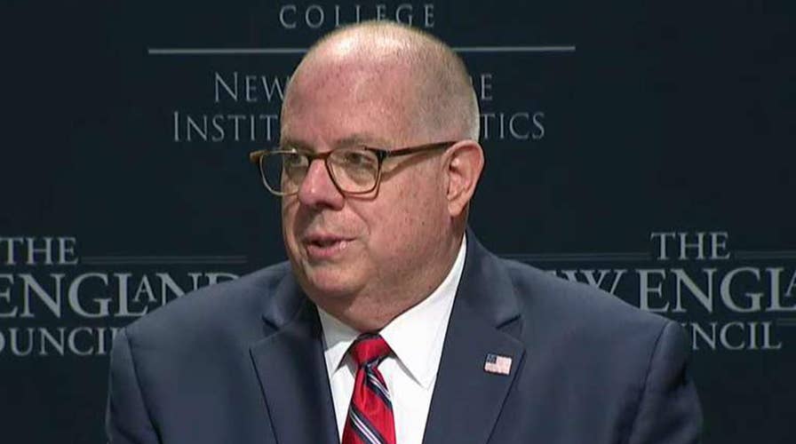 Maryland Governor Larry Hogan visits New Hampshire amid speculation of a primary challenge to Trump