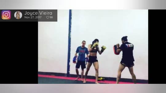 MMA fighter Joyce Vieira beats up a man who was allegedly fondling himself during photoshoot