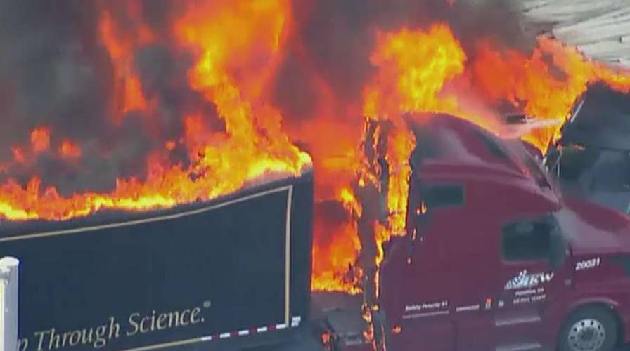Out of control semi-truck plows into stopped traffic killing multiple people