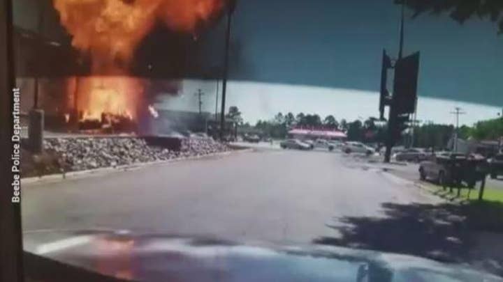 Video: Truck explodes at Arkansas Burger King drive-thru