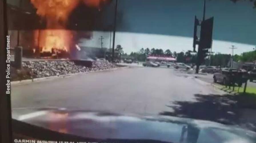 Video: Truck explodes at Arkansas Burger King drive-thru