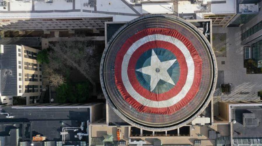 MIT 'hackers' turned the top of the Great Dome into a Captain America shield