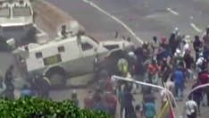 Venezuela uprising turns violent after military armored vehicle plows into crowd of opposition supporters