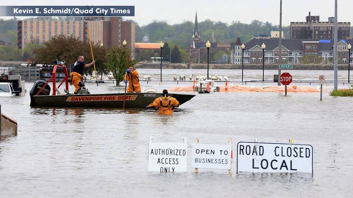 Parts of Iowa city under water as heavy rain causes major flooding in Midwest