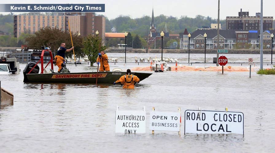 Parts of Iowa city under water as heavy rain causes major flooding in Midwest