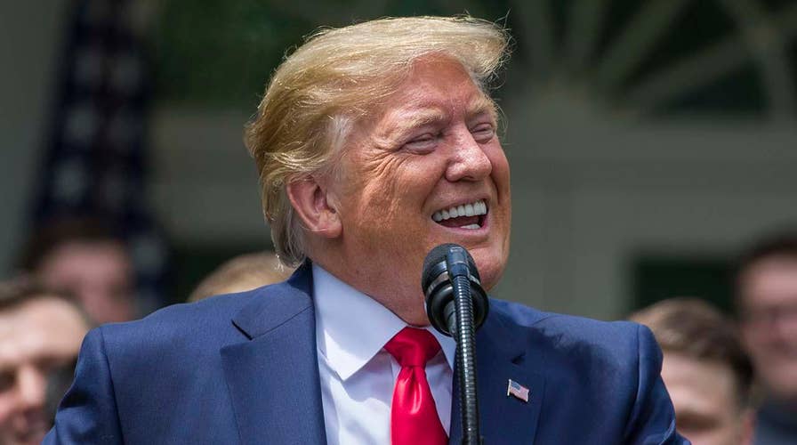 President Trump touts strength of US economy as China trade tensions worry global markets