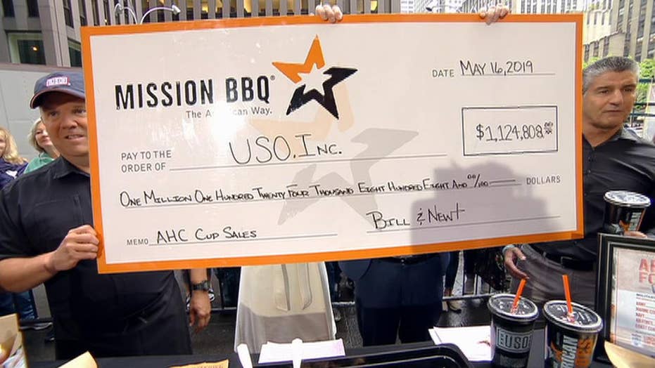 Mission Bbq Presents 1 1m Check To Uso On Fox Friends Proudly Serving Those Who Serve Fox News