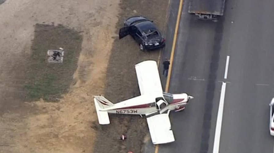 Plane lands on I-4 after pilot says he ran out of fuel