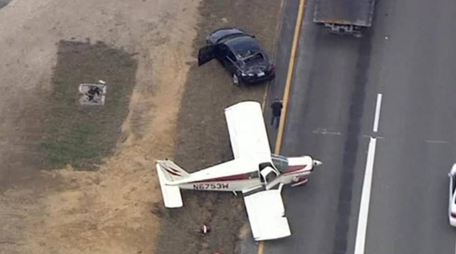 Plane lands on I-4 after pilot says he ran out of fuel