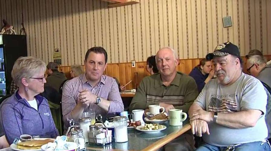 Todd stops by Dusty's in Claremont, New Hampshire to meet with voters