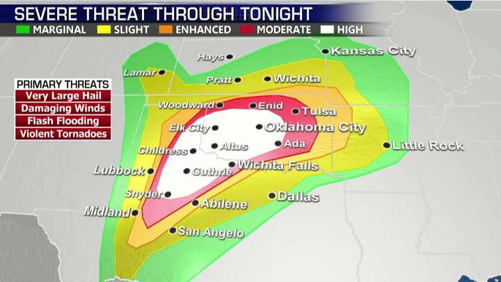 National Weather Service issues severe weather warnings for central US