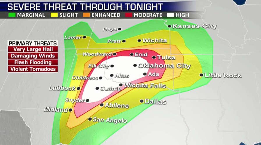 National Weather Service issues severe weather warnings for central US