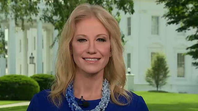 Kellyanne Conway says President Trump never raised his voice to Pelosi and Schumer