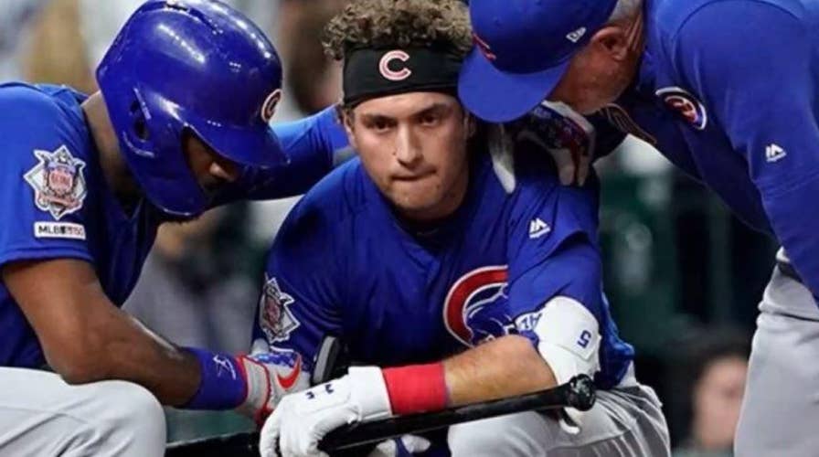 Foul ball off bat of Cubs player Albert Almora Jr. strikes child