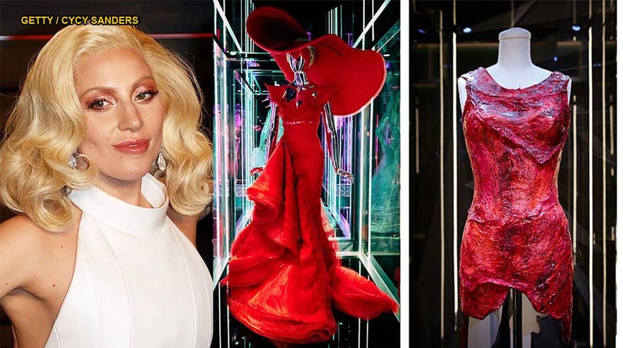 Lady Gaga's iconic outfits, including meat dress, displayed in exhibit