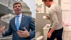 Eric Swalwell posts bizarre fundraising clip of himself changing baby's diaper