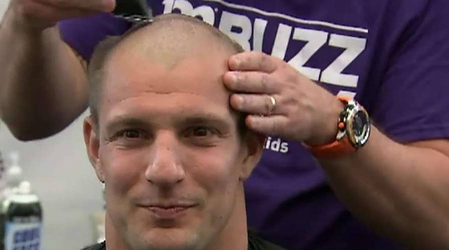 Retired Patriots tight end Rob Gronkowski shaves head to help children with cancer