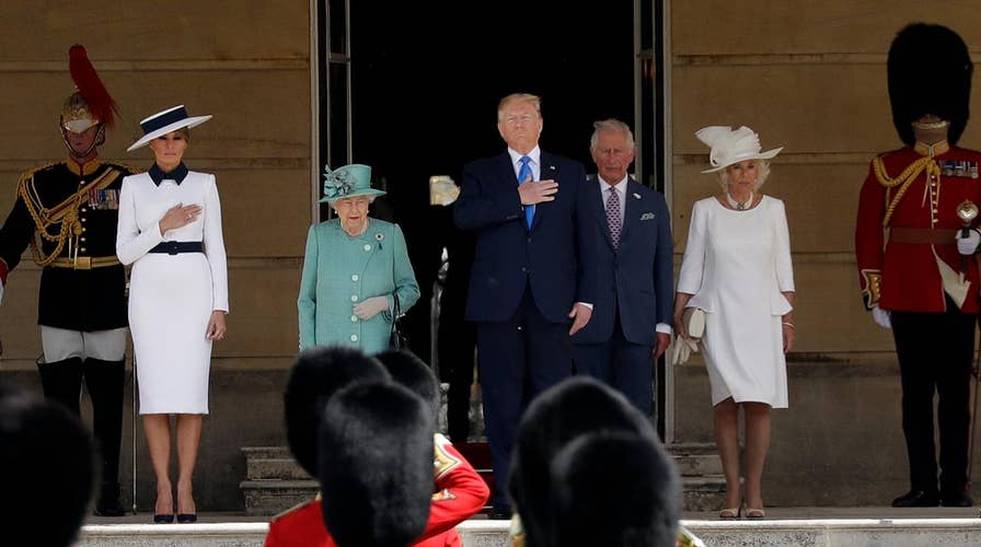 Trump meets with royal family at Buckingham Palace ahead of talks on trade, Brexit