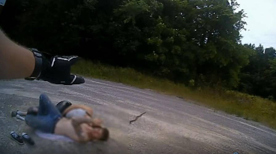 Rattlesnake approaches unsuspecting couple