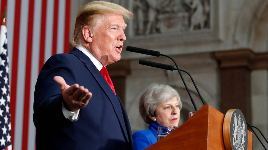 Trump answers questions on Mexico tariffs, Brexit and Boris Johnson during news conference with Theresa May