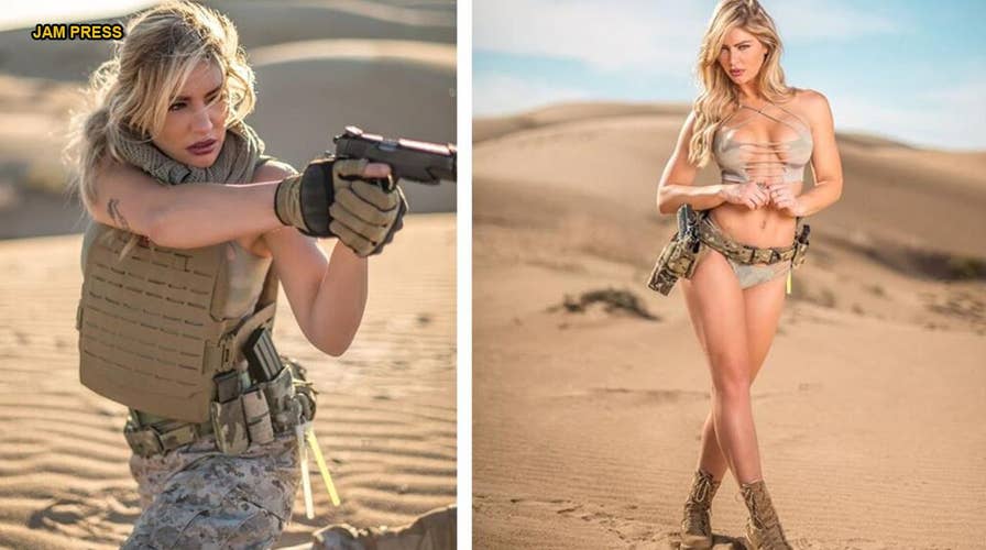 SIZZLING PICS: 'World's hottest Marine' strips down to support Trump visit