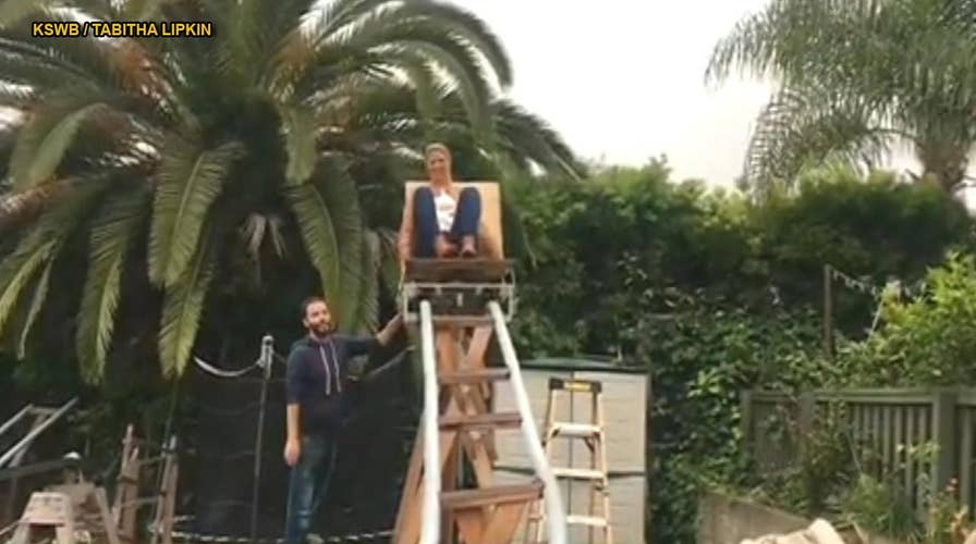 Dad giving away homemade backyard roller coaster