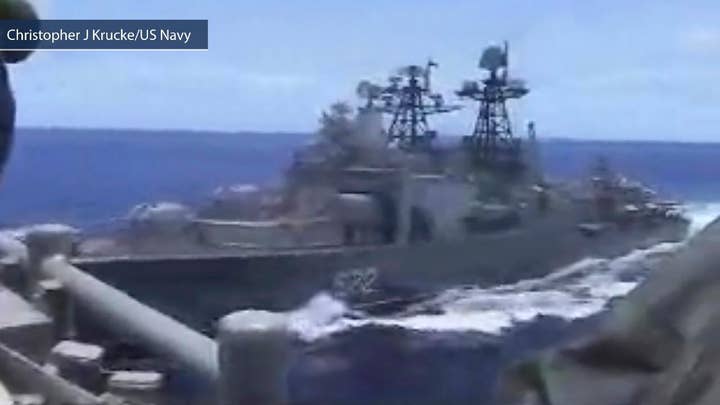 US Navy says Russian destroyer came with 50-feet of USS Chancellorsville in the Philippine Sea