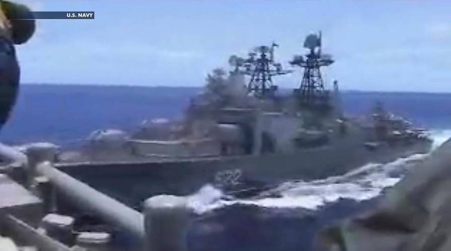 US Navy warship and Russian destroyer nearly collide in the Philippine sea