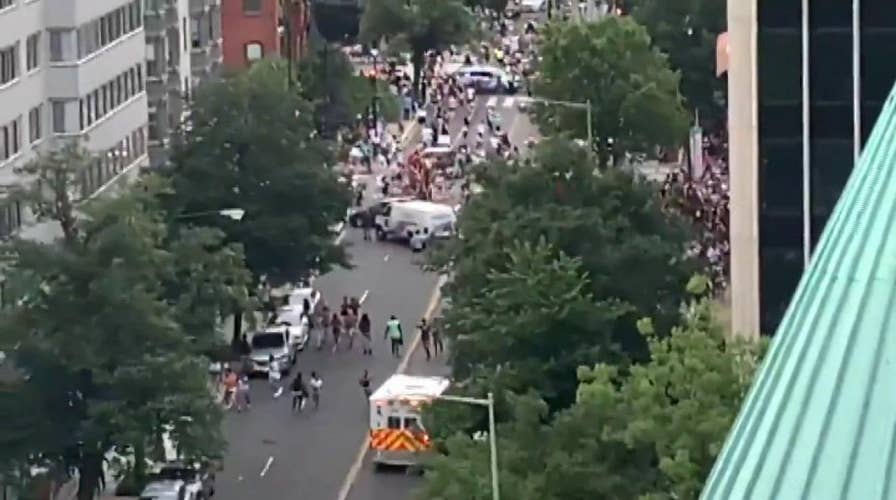 At least seven injured fleeing what they thought was gunfire at Washington pride parade