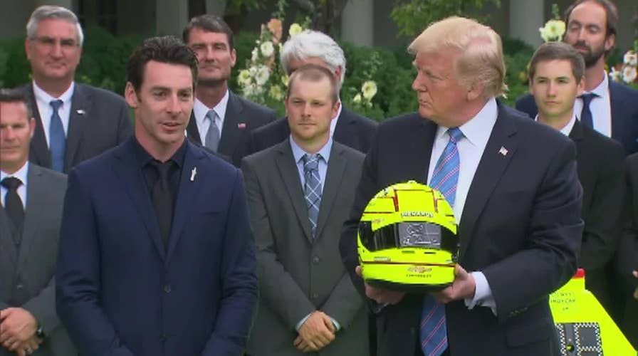 Donald Trump meets with Simon Pagenaud after Indy 500 win