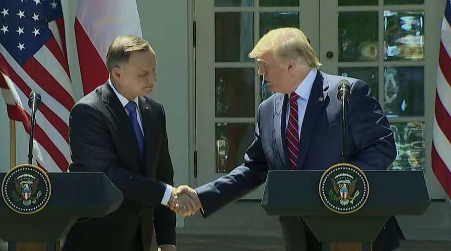 Trump holds joint press conference with Polish president