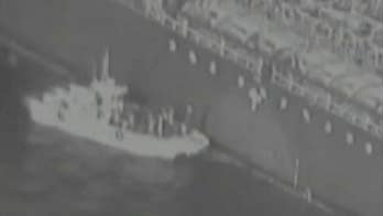 Raw video: Iranian vessel removes unexploded mine from stricken oil tanker