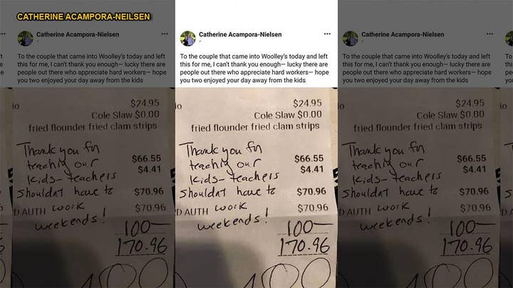 New Jersey teacher also working waitress job surprised with $100 tip