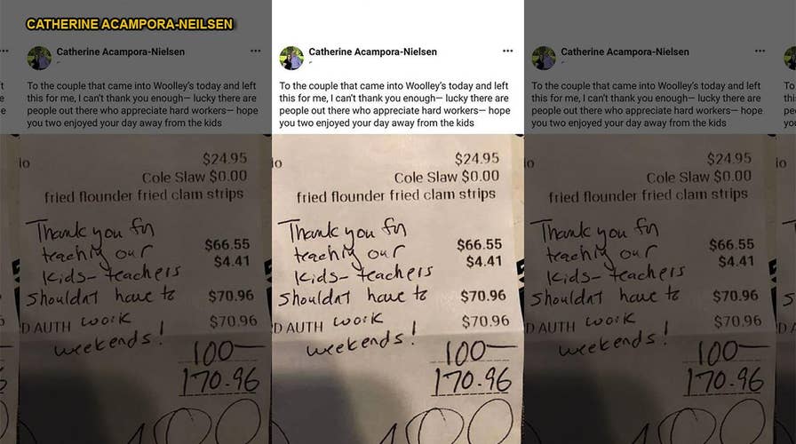 New Jersey teacher also working waitress job surprised with $100 tip