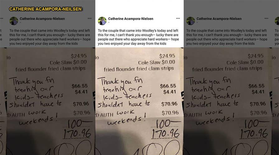 New Jersey teacher also working waitress job surprised with $100 tip