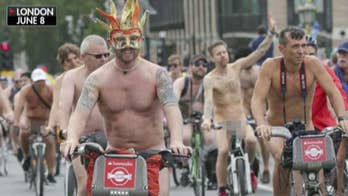 Bike riders strip down to expose the impact of climate change