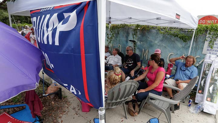 Hundreds of Trump supporters line up hours ahead of 2020 campaign kickoff rally in Florida