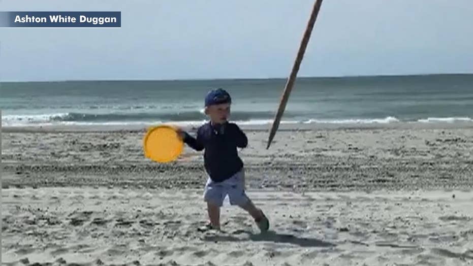 Toddler nearly impaled by flying beach umbrella in South Carolina