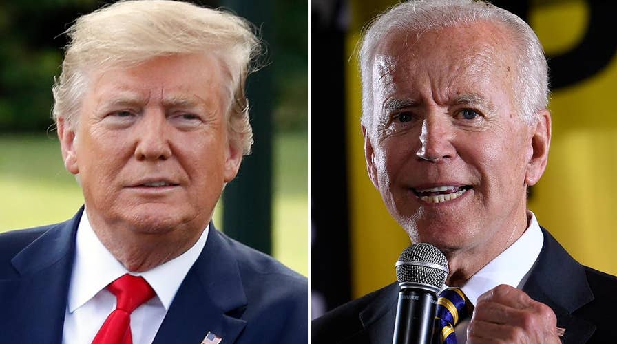 Biden tries to wrestle credit for the economy away from Trump