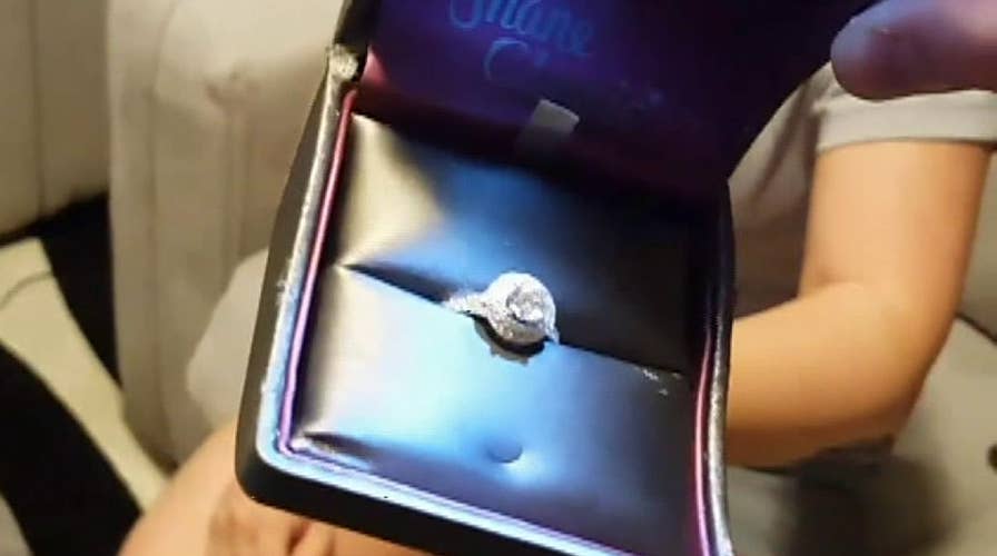 Raw video: Woman finds out that her husband has found her lost engagement ring