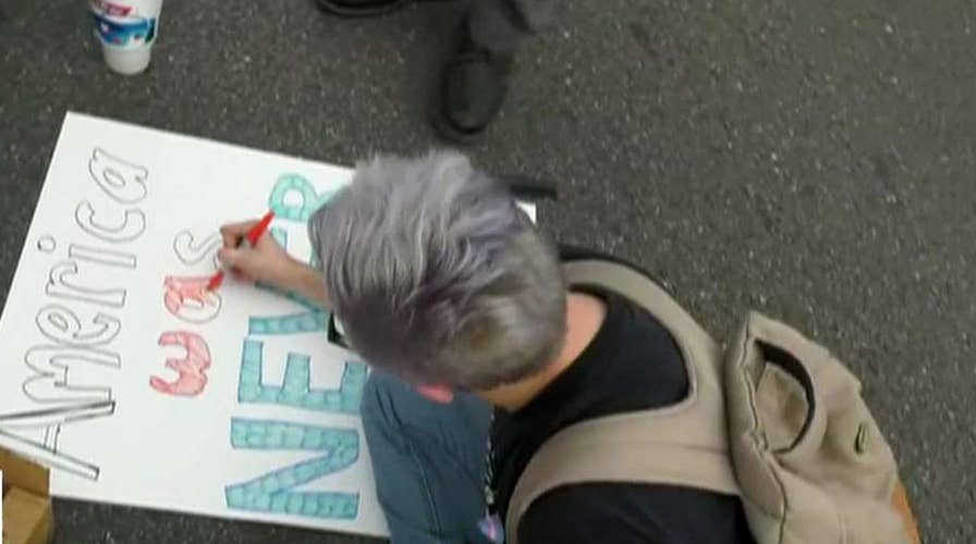 Anti-Trump protesters claim 'America was never great'